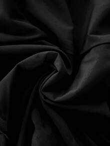 Skort ribete con fruncido de cintura elástica - Negro - Ver 5