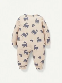 Cozy Pixies Newborn Baby Boy 2pcs Cartoon Graphic Zip Through Jumpsuit