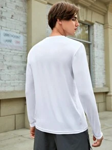 Manfinity Sport Corelite Men Letter Graphic Outdoor Tee - White - View 2