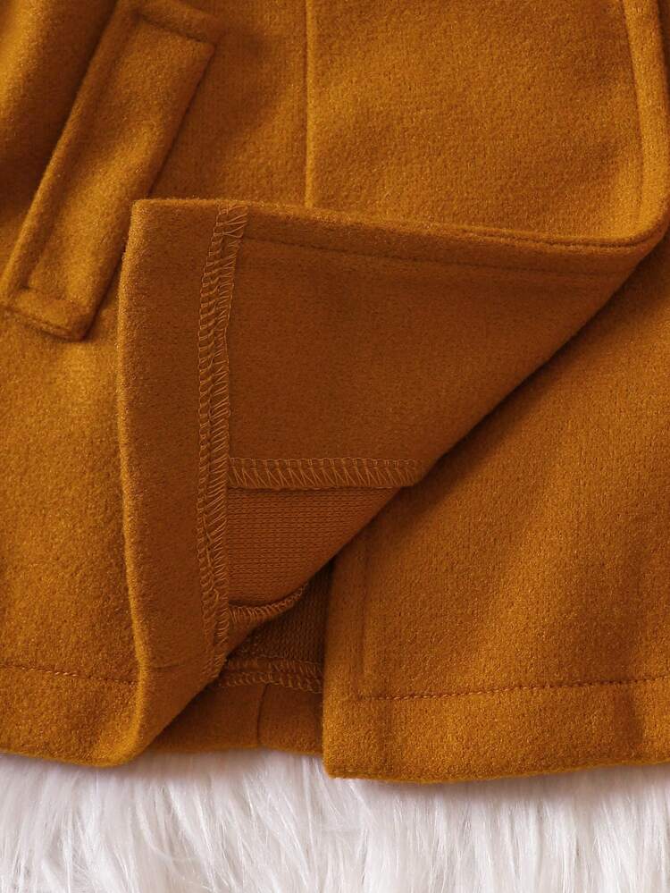 Baby Girl Ruffle Trim Double Breasted Overcoat