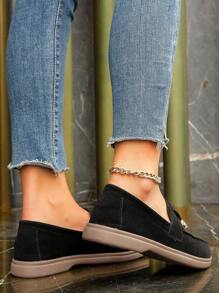 Zapatos planos con hebilla metálica - Negro - Ver 5