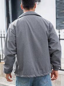 Manfinity Homme Men Plaid Print Shacket - Black - View 2