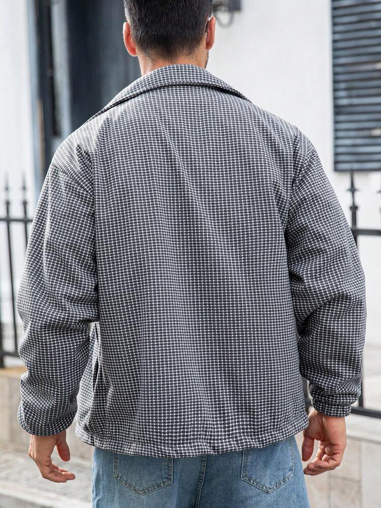 Men Plaid Print Shacket