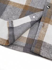 Manfinity Homme Men 1pc Plaid Print Pocket Patched Shacket - Multicolor - View 3