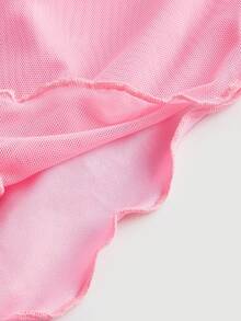 SHEIN MOD 荷葉邊不對稱下擺洋裝 - 粉色 - 查看 6