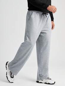 Manfinity Homme Quần bó sát eo có dây rút họa tiết chữ cái dành cho nam giới - Màu Xám nhạt - Xem 3