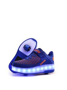 男童时尚坚固四轮十二模式可充电可拆卸暴走鞋 - 彩色 - 查看 6