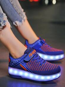 男童时尚坚固四轮十二模式可充电可拆卸暴走鞋 - 彩色 - 查看 4