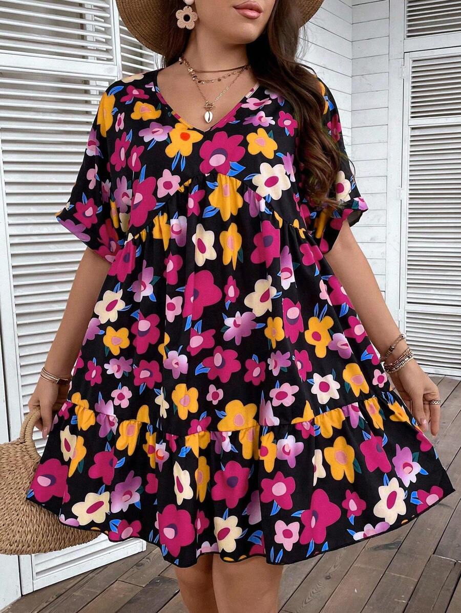 SHEIN Holidaya Đầm Plus Size - Nhiều màu - Xem 1