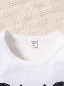 SHEIN Bộ Bé gái Con số In hoa Báo Giải trí - Nhiều màu - Xem 6