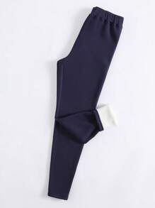 SHEIN Unity Thermal Lined Leggings - Navy Blue - View 3