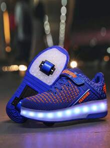 男童时尚坚固四轮十二模式可充电可拆卸暴走鞋 - 彩色 - 查看 3