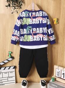 男嬰字母圖案衛衣和衛褲