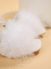 2023夏天高跟仙女風格鑽石鑲嵌涼鞋適合女士,打開跟 - 白色 - 查看 8