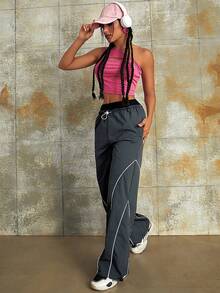 嘻哈撞邊降落傘褲