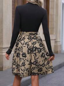 SHEIN Unity Floral Print Belted Dress - Multicolor - View 2