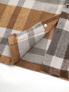 Manfinity Homme Nam In kẻ sọc Vá Túi Áo khoác kiểu sơ mi - Nhiều màu - Xem 4