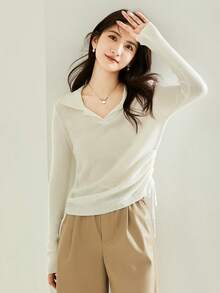 Camiseta unicolor con cordón lateral - Blanco - Ver 3