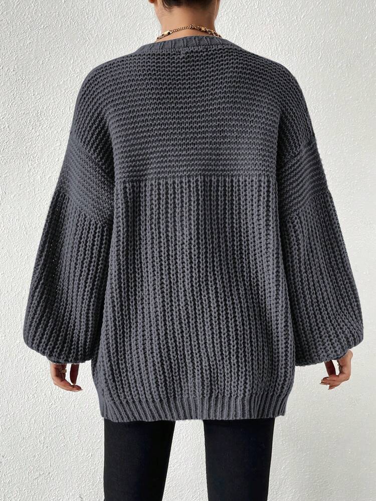 Drop Shoulder Casual Design Cardigan,Long Sleeve Tops Fall Winter Cloth For Women