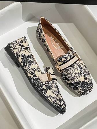 Mengshangli Fall/Winter Women's Slip-On Shoes, Pu Leather Loafers With Peas Toe And Flat Heel For Spring Fashion