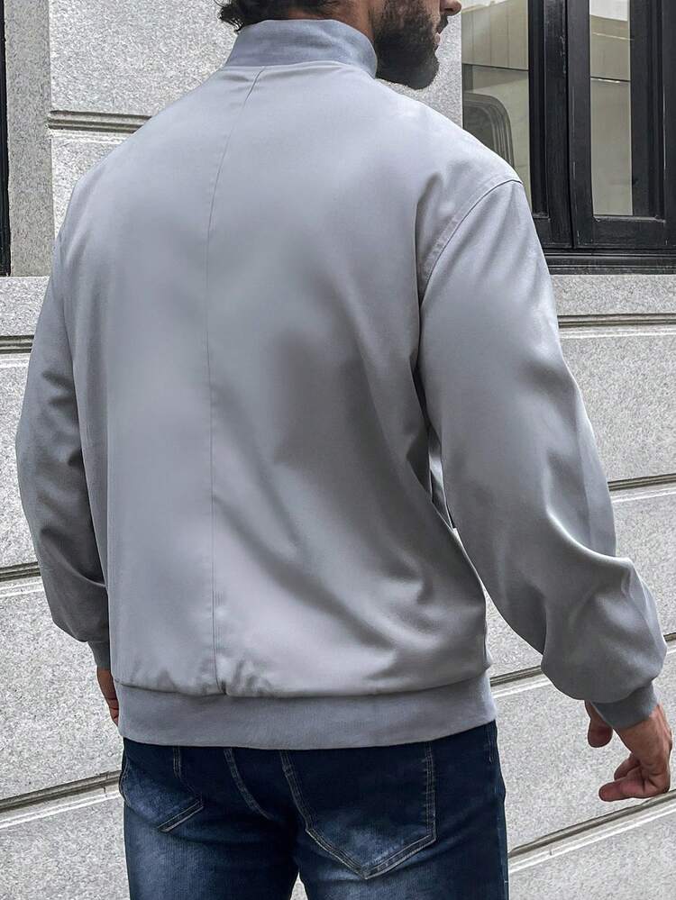 Loose Fit Men's Flap Pocket Button Up Jacket