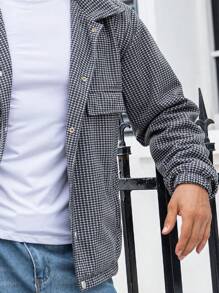 Manfinity Homme Men Plaid Print Shacket - Black - View 4