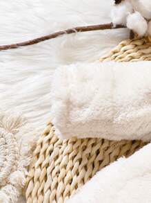 SHEIN Playful Pals Baby Girl Solid Hooded Teddy Jumpsuit