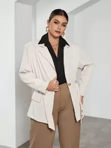 SHEIN Privé Plus Blazer Col À Revers Ceinturé
