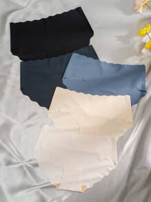 Shein Underwear&Sleepwear Basics 5pack Scallop Trim No Show Panty