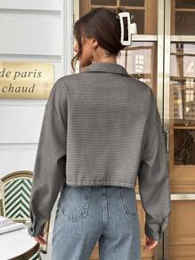 SHEIN Essnce Áo khoác nữ - Xám - Xem 2