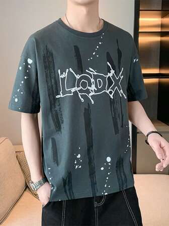 Men Letter Graphic Drop Shoulder Tee