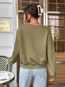 SHEIN Essnce Letter Graphic Drop Shoulder Sweatshirt