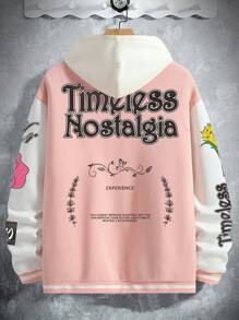 Manfinity EMRG 1 pezzo Uomo Bomber con grafica floreale e lettera, colorato, divertente, maniche lunghe, da uscire, regalo per il fidanzato, Giacca da baseball