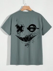 Manfinity LEGND Hombres Camiseta con estampado de dibujos animados - Gris - Ver 3