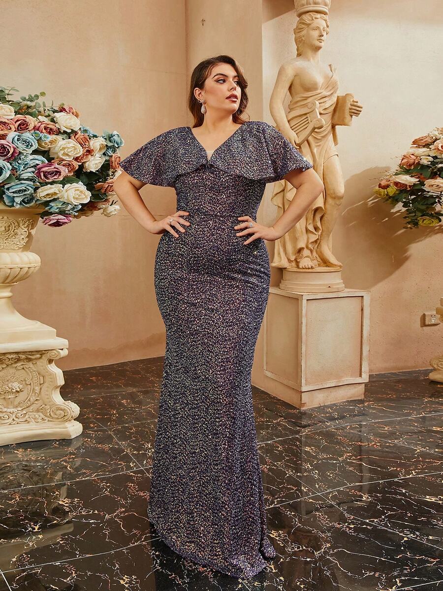 seomiscky 大碼晚宴禮服裙（重工款） - 紫色 - 查看 1