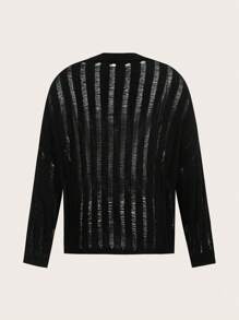 SHEIN ICON Plus Pointelle Knit Drop Shoulder Sweater