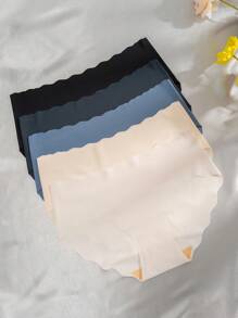 Shein Underwear&Sleepwear Basics 5pack Scallop Trim No Show Panty