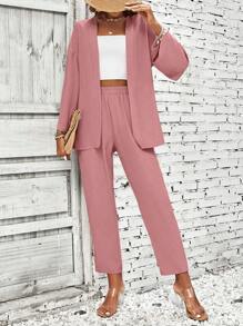 Calvaya Sólido Frente Aberta Casaco & Calças