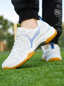 Zapatillas de bádminton unisex, zapatillas deportivas transpirables y amortiguadoras, antideslizantes y duraderas - azul real - Ver 2