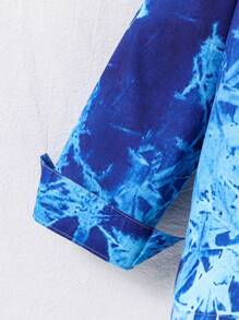 Young Boy Tie Dye Pocket Patched Shirt Without Tee - Blue - View 5