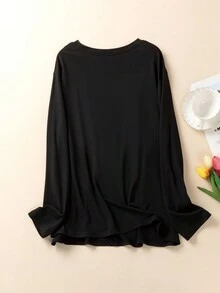 Talla grande Camiseta con estampado de letra