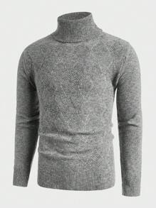 Manfinity VCAY Męski sweter z golfem i melanżowym splotem, na jesień i zimę