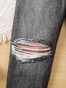 SHEIN Teenager Mädchen Leggings mit Denim-Effekt Muster,