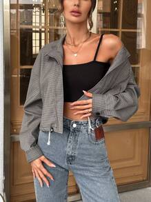 SHEIN Essnce Áo khoác nữ - Xám - Xem 6