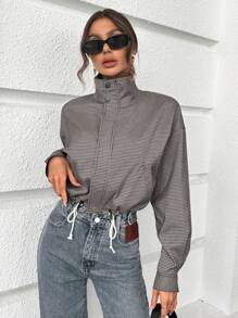 SHEIN Essnce Áo khoác nữ - Xám - Xem 1