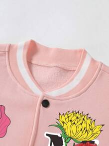 Manfinity EMRG 1 pezzo Uomo Bomber con grafica floreale e lettera, colorato, divertente, maniche lunghe, da uscire, regalo per il fidanzato, Giacca da baseball