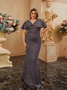 seomiscky 大碼晚宴禮服裙（重工款） - 紫色 - 查看 8