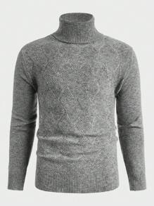 Manfinity VCAY Męski sweter z golfem i melanżowym splotem, na jesień i zimę