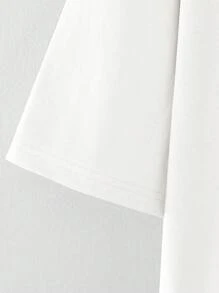 Manfinity Homme 男士大码字母圖案落肩T恤 - 白色 - 查看 4