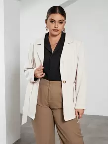 SHEIN Privé Plus Blazer Col À Revers Ceinturé